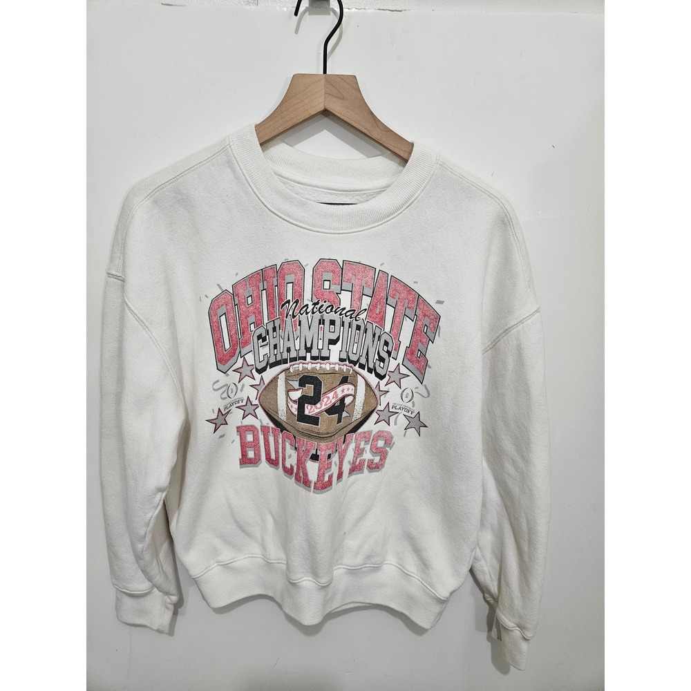 Hollister Ohio State Buckeyes 2024 National Champions Sweatshirt XS White